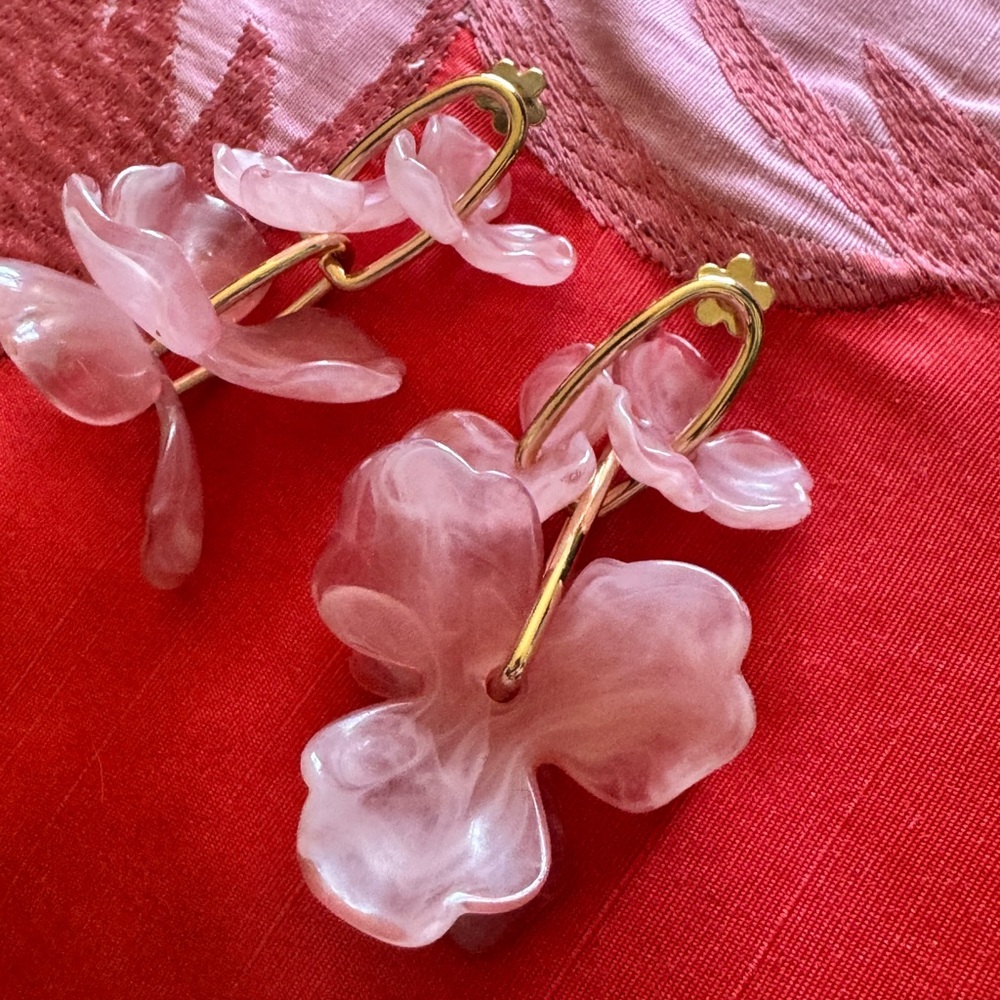Christian Siriano Blush Pink Floral Earrings